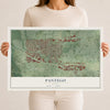Map of Pantego, Texas, 12 x 18 inch unframed archival matte print