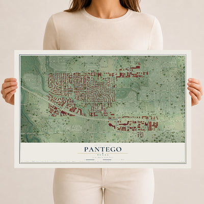 Map of Pantego, Texas, 12 x 18 inch unframed archival matte print