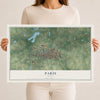 Map of Paris, Texas, 12 x 18 inch unframed archival matte print