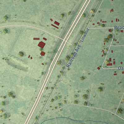 Second close-up of the map of Patton Village, Texas print showing more streets and buildings