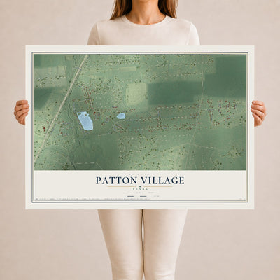 Map of Patton Village, Texas, 24 x 36 inch unframed archival matte print