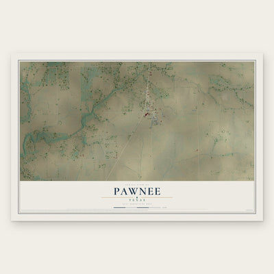 Pawnee, Texas map print, the full design