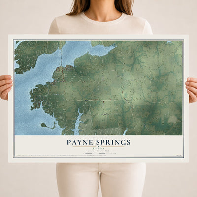 Map of Payne Springs, Texas, 18 x 24 inch unframed archival matte print