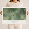 Map of Pecan Gap, Texas, 12 x 18 inch unframed archival matte print