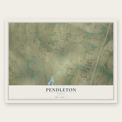 Pendleton, Texas map print, the full design