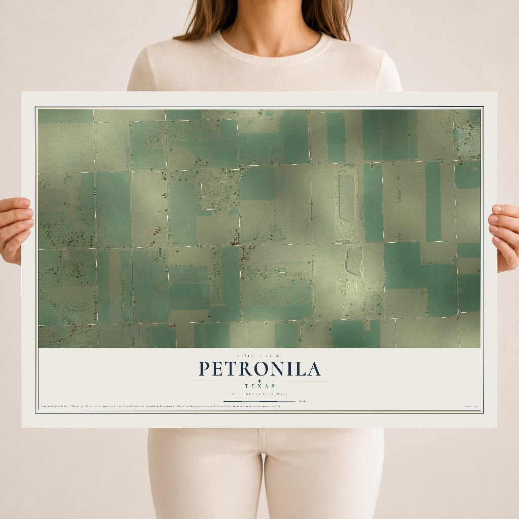 Map of Petronila, Texas, 18 x 24 inch unframed archival matte print