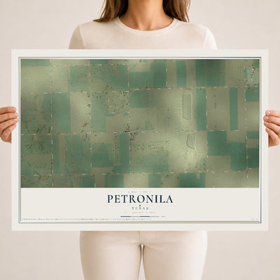 Map of Petronila, Texas, 18 x 24 inch unframed archival matte print