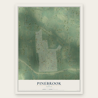 Pinebrook, Texas map print, the full design