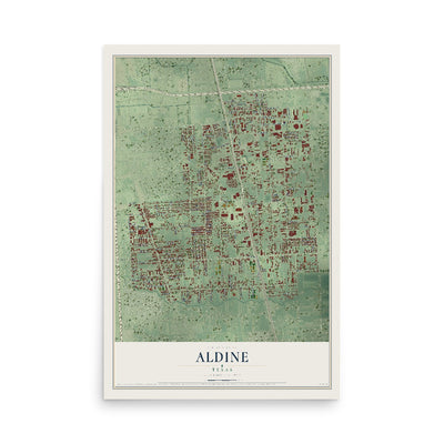 Map of Aldine, Texas, 12 x 18 inch unframed archival matte print