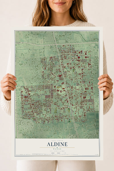 Map of Aldine, Texas, 18 x 24 inch unframed archival matte print