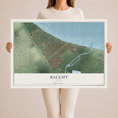 Map of Bacliff, Texas, 24 x 36 inch unframed archival matte print