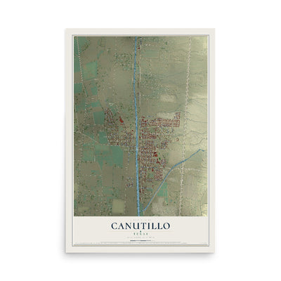 Map of Canutillo, Texas, 12 x 18 inch unframed archival matte print