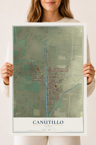 Map of Canutillo, Texas, 18 x 24 inch unframed archival matte print