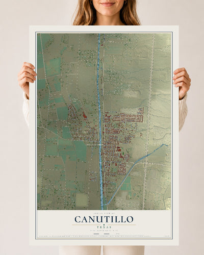 Map of Canutillo, Texas, 24 x 36 inch unframed archival matte print