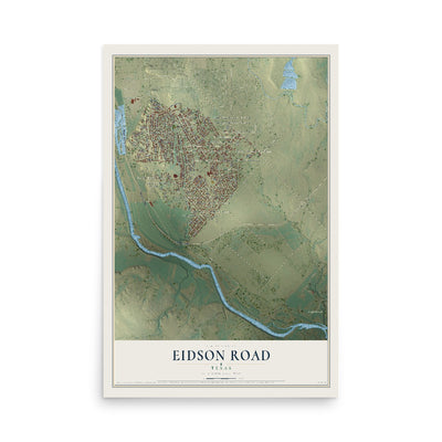 Map of Eidson Road, Texas, 12 x 18 inch unframed archival matte print