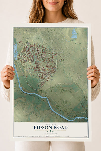 Map of Eidson Road, Texas, 18 x 24 inch unframed archival matte print