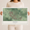 Map of Fresno, Texas, 12 x 18 inch unframed archival matte print