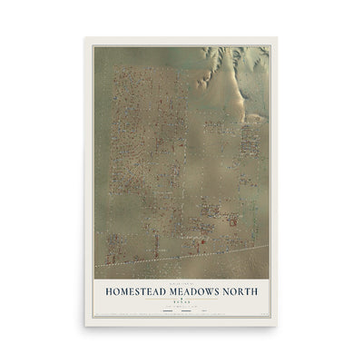 Map of Homestead Meadows North, Texas, 12 x 18 inch unframed archival matte print