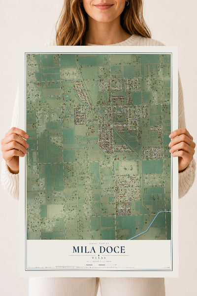 Map of Mila Doce, Texas, 18 x 24 inch unframed archival matte print