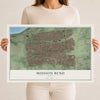 Map of Mission Bend, Texas, 12 x 18 inch unframed archival matte print