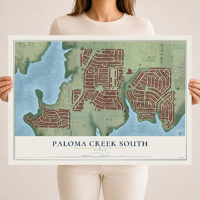 Map of Paloma Creek South, Texas, 18 x 24 inch unframed archival matte print