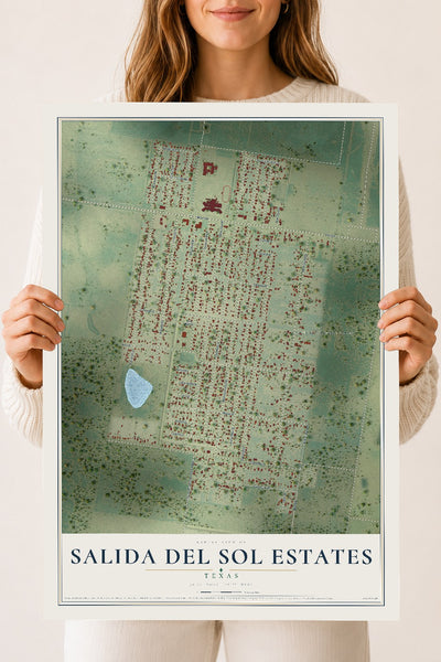 Map of Salida del Sol Estates, Texas, 18 x 24 inch unframed archival matte print