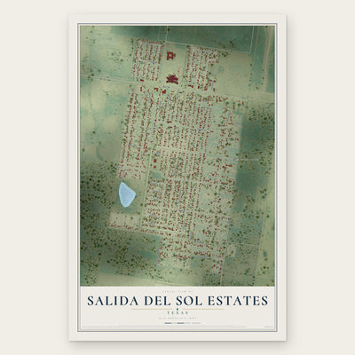 Salida del Sol Estates, Texas map print, the full design