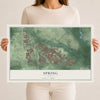 Map of Spring, Texas, 12 x 18 inch unframed archival matte print