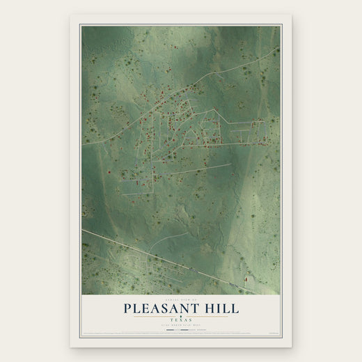 Pleasant Hill, Texas map print, the full design