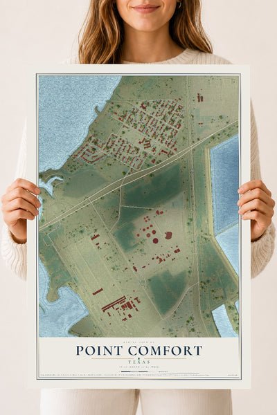 Map of Point Comfort, Texas, 18 x 24 inch unframed archival matte print