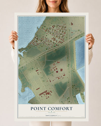 Map of Point Comfort, Texas, 24 x 36 inch unframed archival matte print