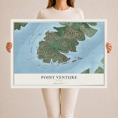 Map of Point Venture, Texas, 24 x 36 inch unframed archival matte print