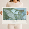 Map of Port Isabel, Texas, 12 x 18 inch unframed archival matte print