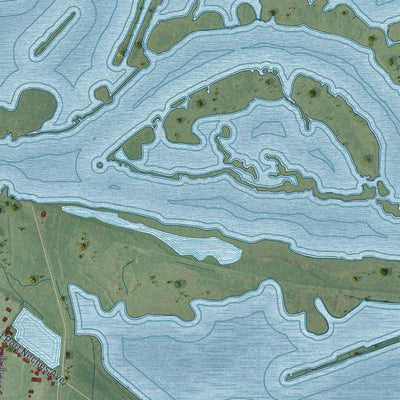 Second close-up of the map of Port Neches, Texas print showing more streets and buildings