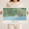 Map of Portland, Texas, 12 x 18 inch unframed archival matte print