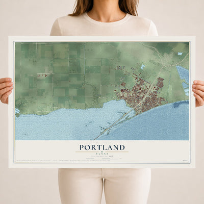 Map of Portland, Texas, 18 x 24 inch unframed archival matte print