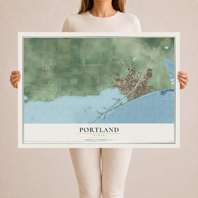 Map of Portland, Texas, 24 x 36 inch unframed archival matte print