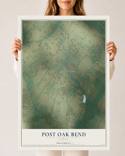 Map of Post Oak Bend, Texas, 24 x 36 inch unframed archival matte print