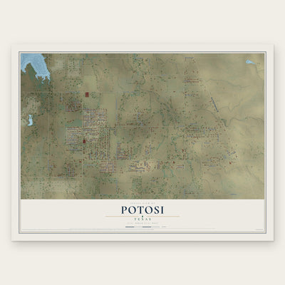 Potosi, Texas map print, the full design
