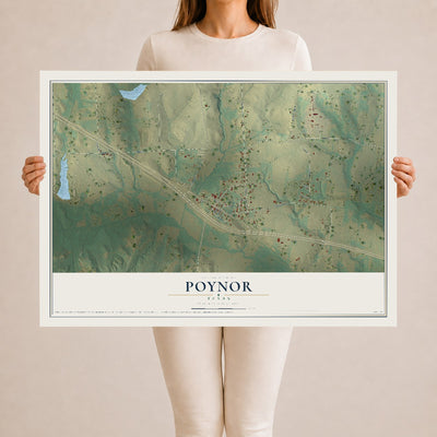 Map of Poynor, Texas, 24 x 36 inch unframed archival matte print