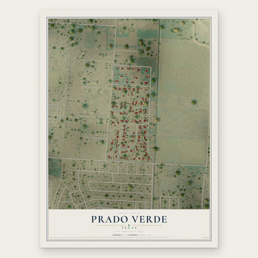 Prado Verde, Texas map print, the full design