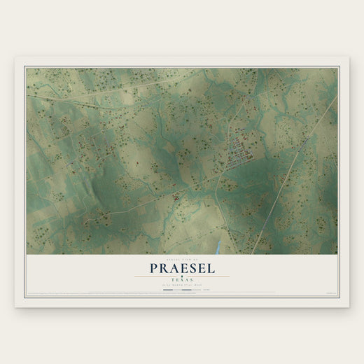 Praesel, Texas map print, the full design