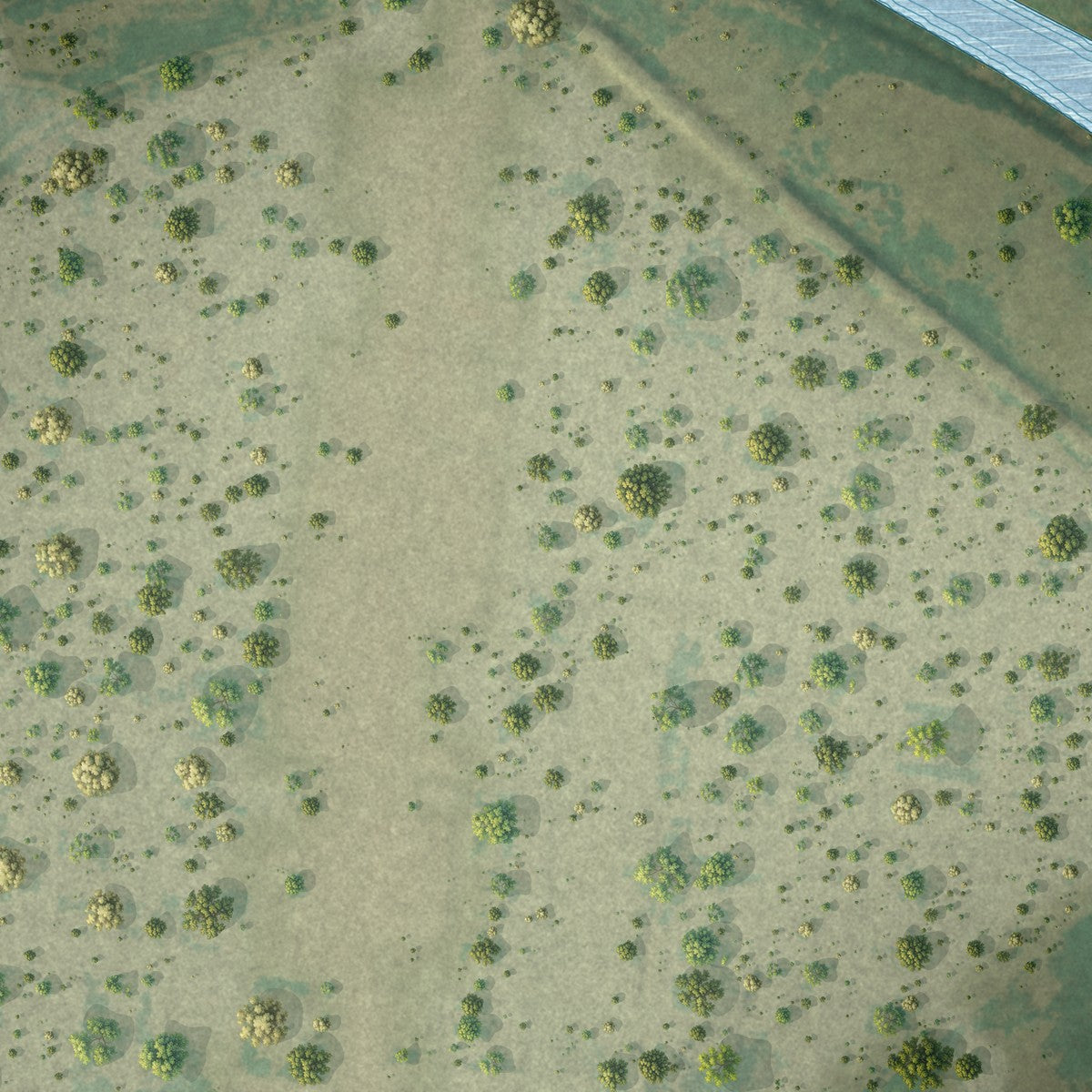 Second close-up of the map of Progreso Lakes, Texas print showing more streets and buildings