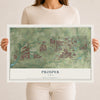 Map of Prosper, Texas, 12 x 18 inch unframed archival matte print