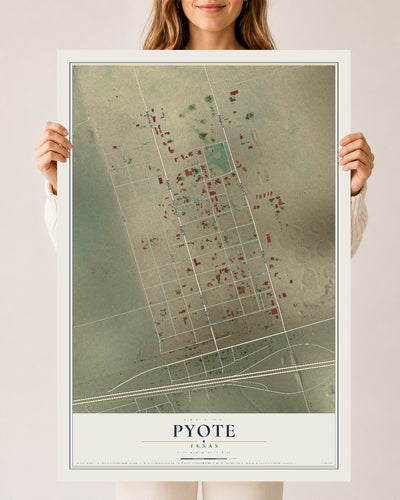 Map of Pyote, Texas, 24 x 36 inch unframed archival matte print