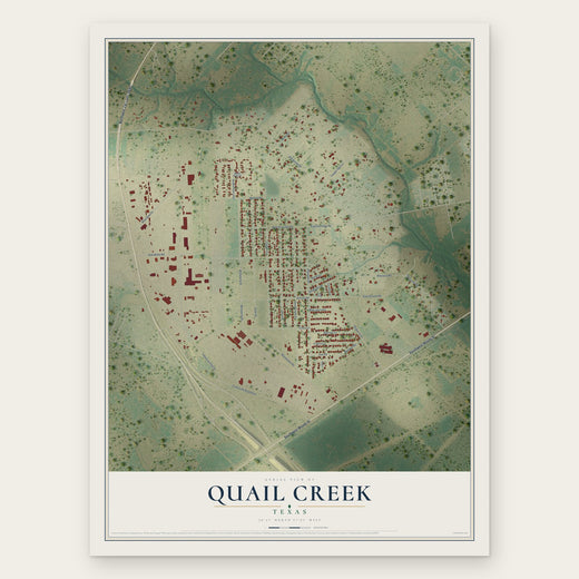 Quail Creek, Texas map print, the full design
