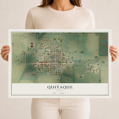 Map of Quitaque, Texas, 12 x 18 inch unframed archival matte print
