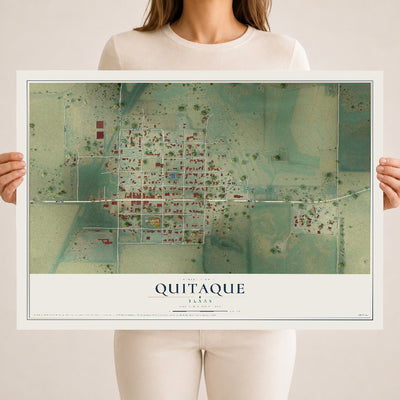 Map of Quitaque, Texas, 18 x 24 inch unframed archival matte print
