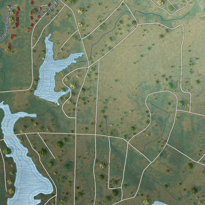 Second close-up of the map of Quitman, Texas print showing more streets and buildings
