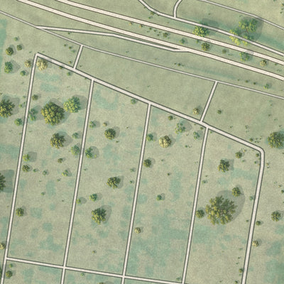 Close-up of the map of Rafael Pena, Texas print showing street and building detail